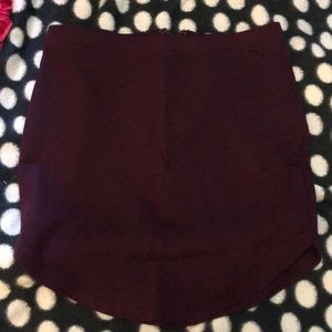 Burgundy pencil, mini skirt
